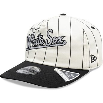 Petten gebogen zwart snapback 19TWENTY Pinstripe van Chicago White Sox MLB van New Era