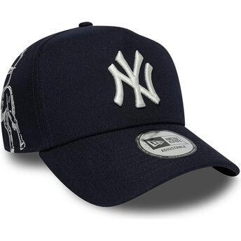 Petten gebogen marineblauw snapback 9FORTY E Frame Mythical Icon van New York Yankees MLB van New Era