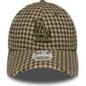 petten-gebogen-groen-verstelbaar-9forty-m-crown-houndstooth-van-los-angeles-dodgers-mlb-van-new-era