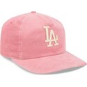 petten-gebogen-roze-verstelbaar-19twenty-precurved-corduroy-pastel-van-los-angeles-dodgers-mlb-van-new-era