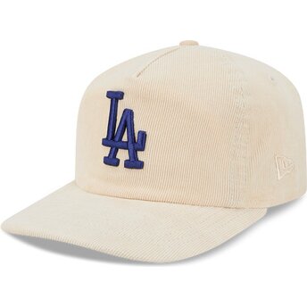 Petten gebogen beige verstelbaar 19TWENTY Precurved Corduroy Pastel van Los Angeles Dodgers MLB van New Era