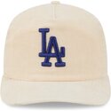 petten-gebogen-beige-verstelbaar-19twenty-precurved-corduroy-pastel-van-los-angeles-dodgers-mlb-van-new-era