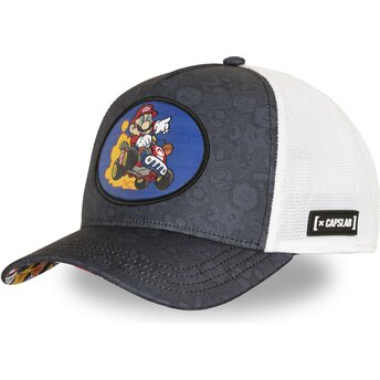 Petten gebogen marineblauw snapback SMK4 MAR Bros. Mario Super Mario Bros. van Capslab