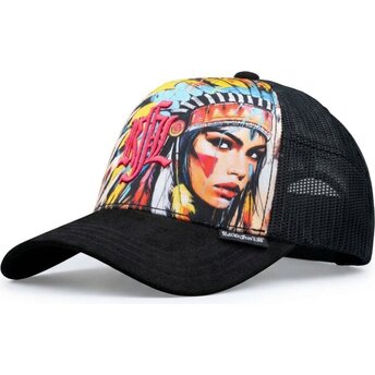 Petten gebogen zwart snapback Nº235 Apache van Rock’nFreeLife