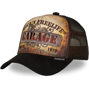 Petten gebogen bruin snapback N°270 Keep On Rolling van Rock’nFreeLife