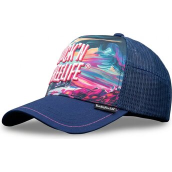 Petten gebogen blauw snapback N°243 Ride Or Die van Rock’nFreeLife