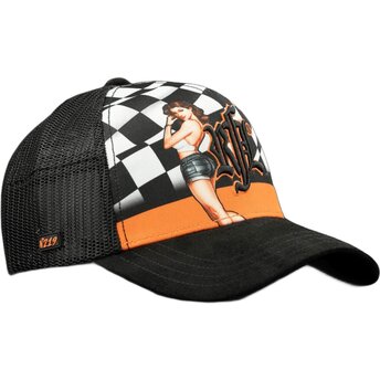 Petten gebogen zwart snapback N°219 Vintage Racing van Rock’nFreeLife