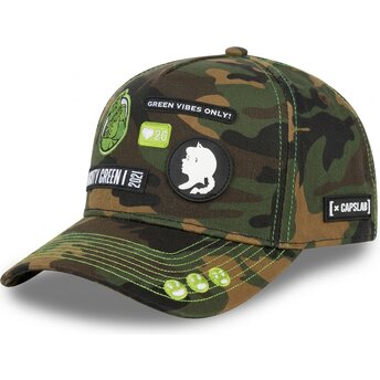 Petten gebogen camouflage snapback SHR2 KAM Shrek van Capslab