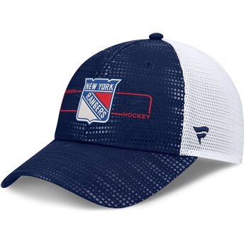 Petten gebogen marineblauw snapback Structured Meshback van New York Rangers NHL van Fanatics
