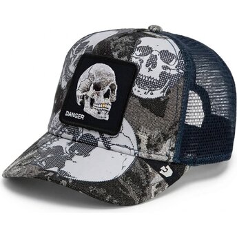 Petten gebogen zwart snapback Bone Head Danger The Farm Goorin Bros.
