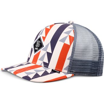 Petten gebogen meerkleurig snapback HFT Bauhaus Aztek van Djinns