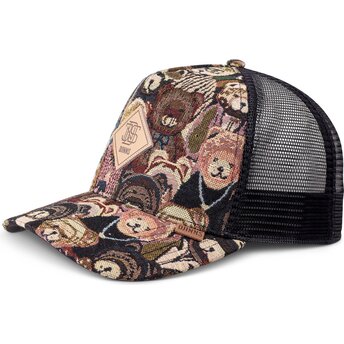 Petten gebogen meerkleurig snapback HFT Crasy Sofa Bear van Djinns