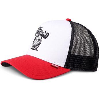 Petten gebogen rood snapback HFT Toucan van Djinns