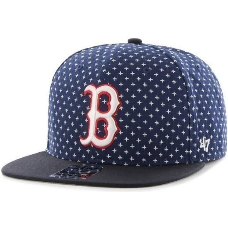 petten-plat-marineblauw-snapback-estampado-cruces-van-boston-red-sox-mlb-van-47-brand