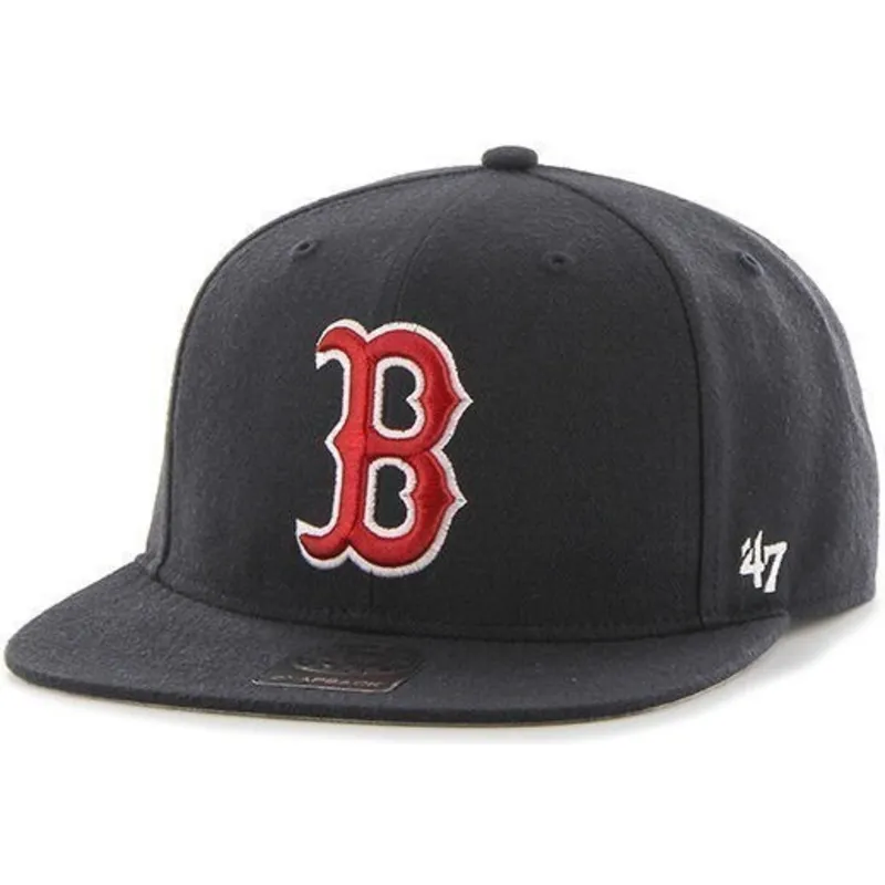 petten-plat-marineblauw-snapback-van-boston-red-sox-mlb-van-47-brand