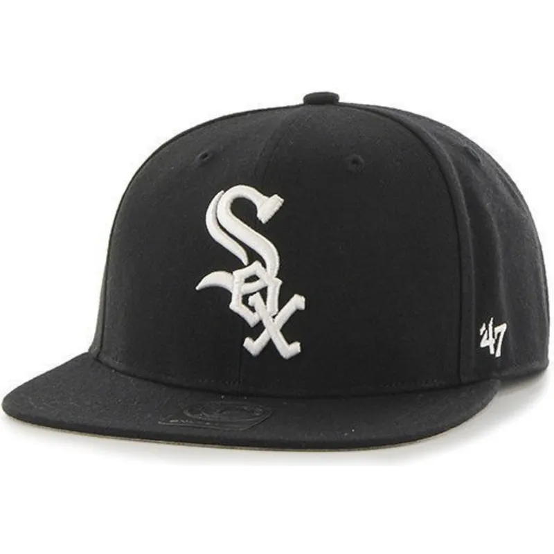 petten-plat-zwart-snapback-van-chicago-white-sox-mlb-van-47-brand