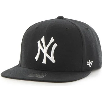 Petten plat zwart snapback van New York Yankees MLB van 47 Brand
