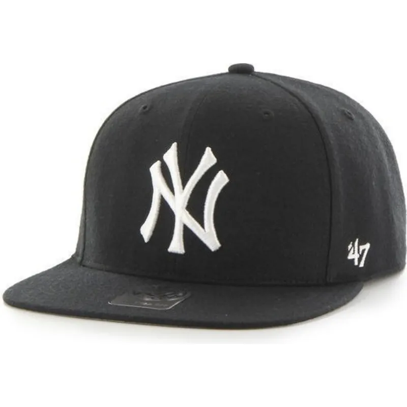 petten-plat-zwart-snapback-van-new-york-yankees-mlb-van-47-brand