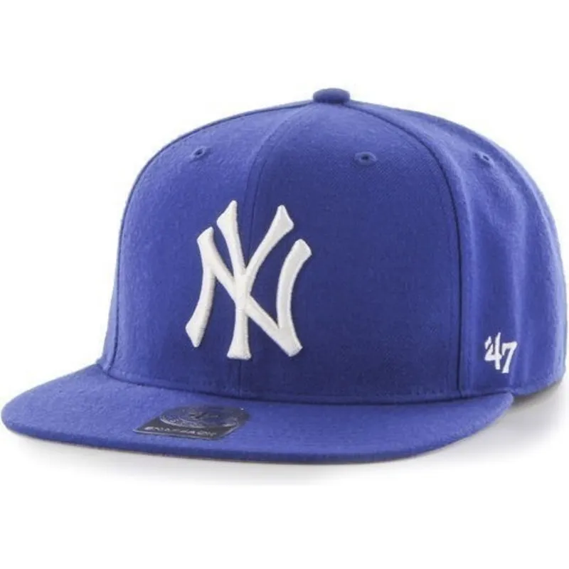 petten-plat-blauw-snapback-van-new-york-yankees-mlb-van-47-brand petten-plat-blauw-snapback-van-new-york-yankees-mlb-van-47-brand