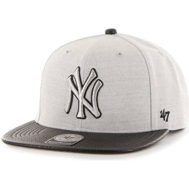 petten-plat-grijs-snapback-lateral-van-new-york-yankees-mlb-van-47-brand