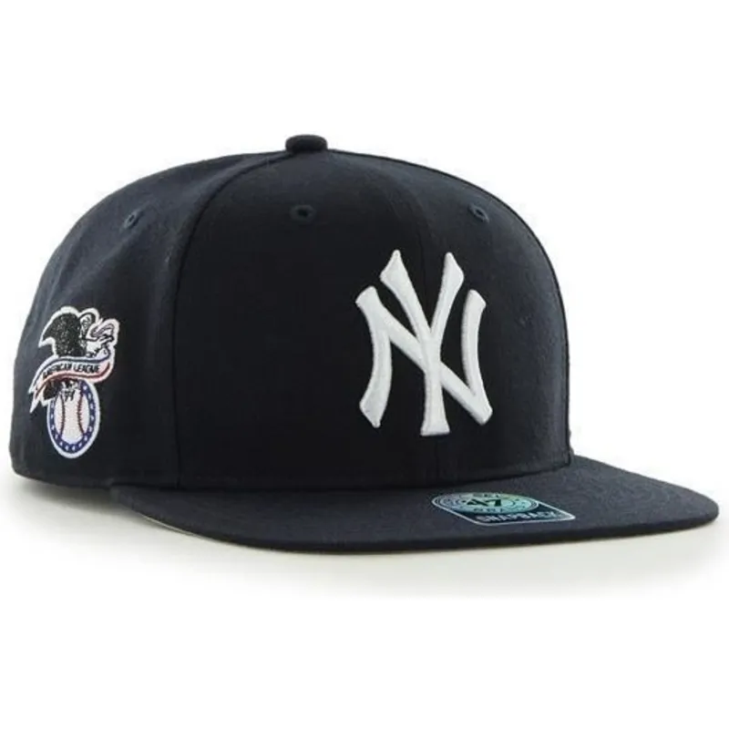 petten-plat-marineblauw-snapback-lateral-van-new-york-yankees-mlb-van-47-brand