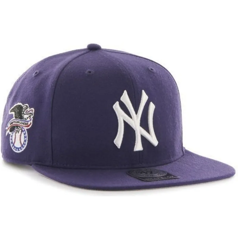petten-plat-paars-snapback-lateral-van-new-york-yankees-mlb-van-47-brand