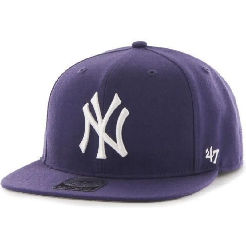 petten-plat-paars-snapback-lateral-van-new-york-yankees-mlb-van-47-brand