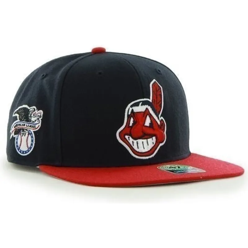 petten-plat-marineblauw-snapback-antiguo-van-cleveland-indians-mlb-van-47-brand