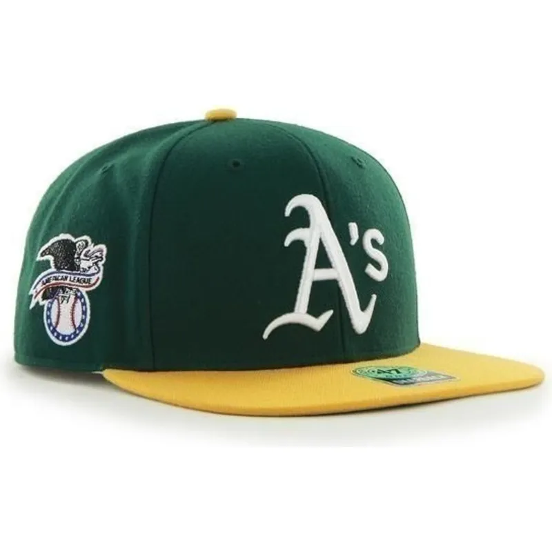 petten-plat-groen-snapback-lateral-van-oakland-athletics-mlb-van-47-brand