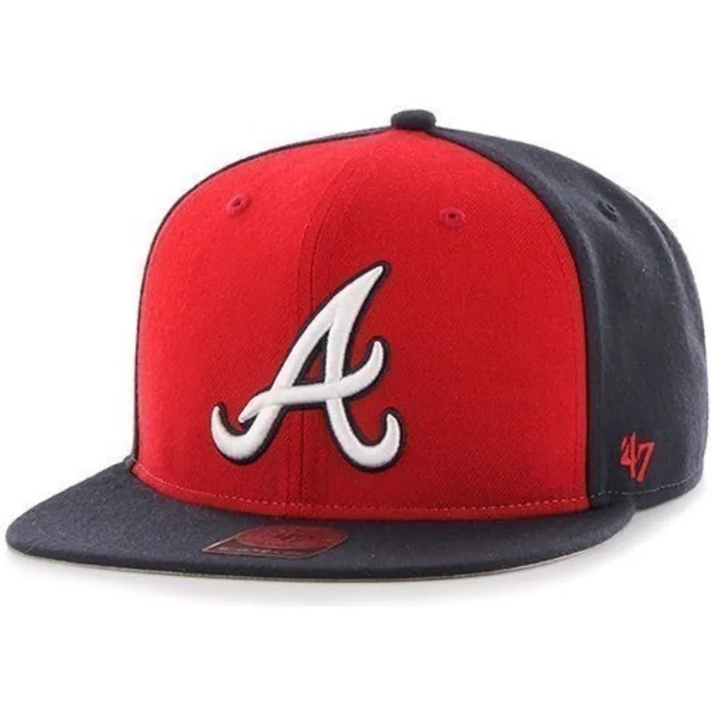 petten-plat-marineblauw-snapback-lateral-van-atlanta-braves-mlb-van-47-brand