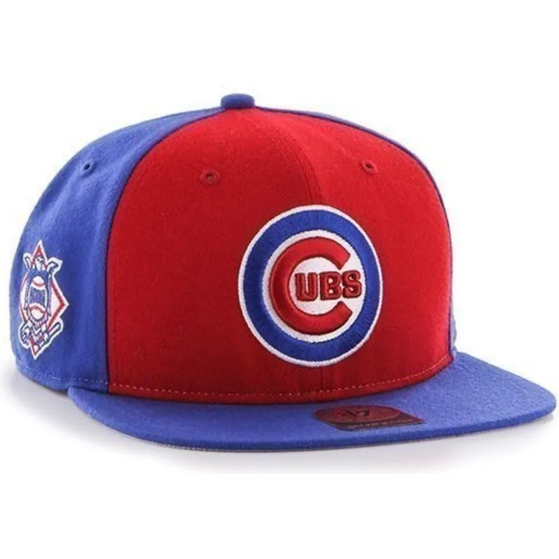 petten-plat-blauw-snapback-lateral-van-chicago-cubs-mlb-van-47-brand