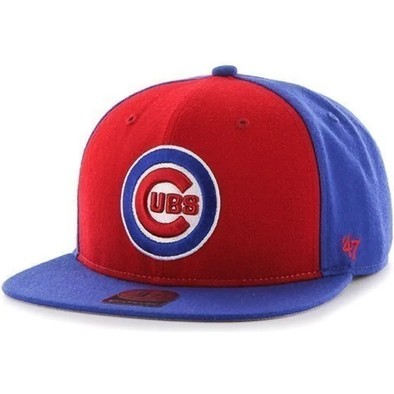 petten-plat-blauw-snapback-lateral-van-chicago-cubs-mlb-van-47-brand