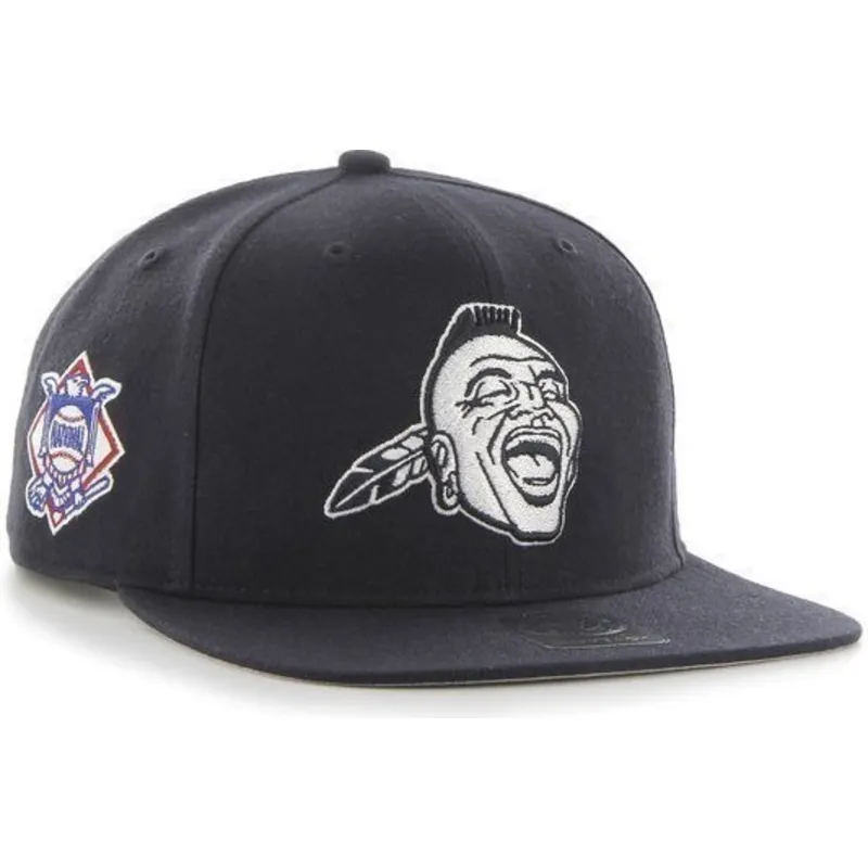 petten-plat-marineblauw-snapback-lateral-van-atlanta-braves-mlb-van-47-brand
