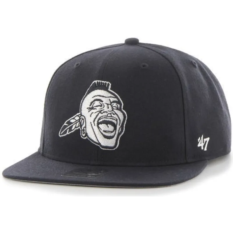 petten-plat-marineblauw-snapback-lateral-van-atlanta-braves-mlb-van-47-brand