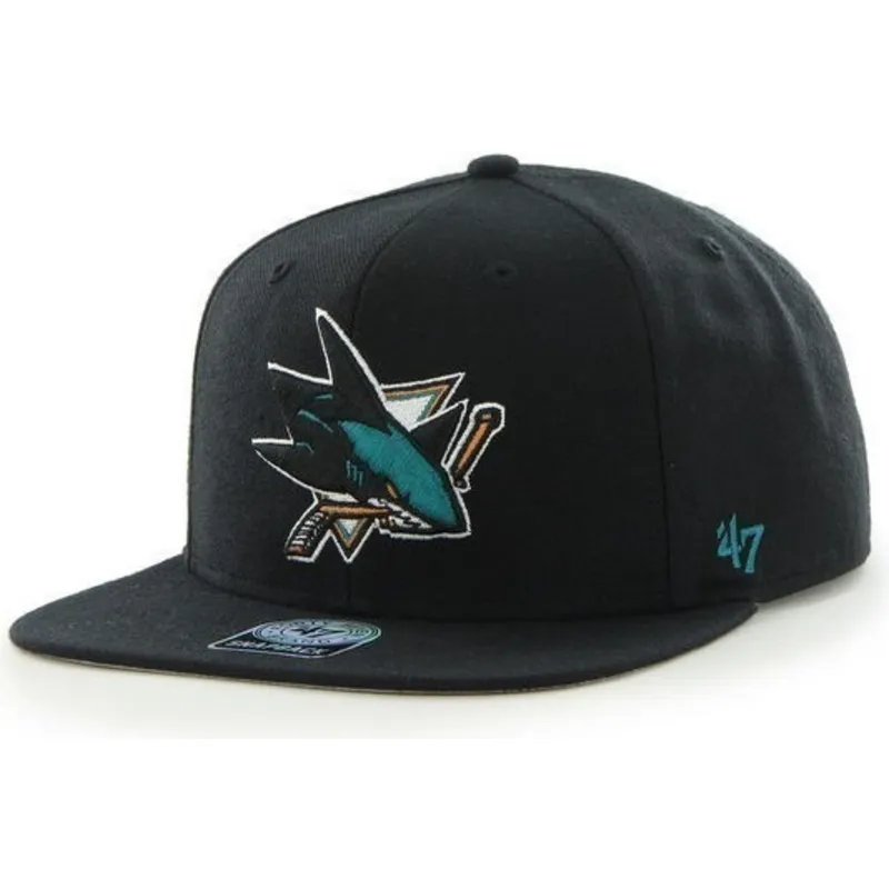 petten-plat-zwart-snapback-van-san-jose-sharks-nhl-van-47-brand