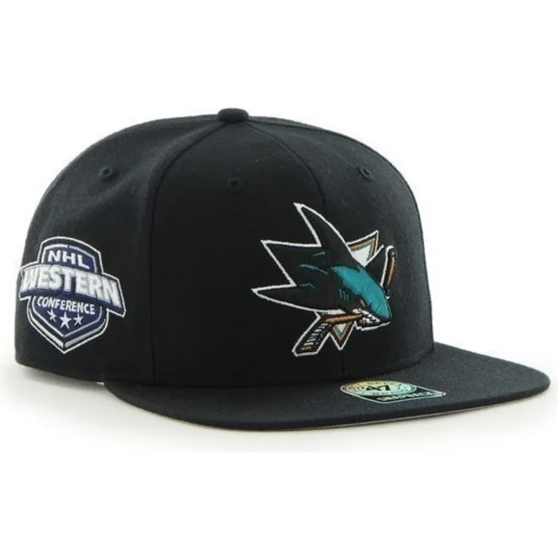 petten-plat-zwart-snapback-van-san-jose-sharks-nhl-van-47-brand