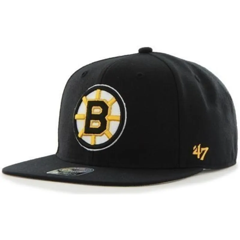petten-plat-zwart-snapback-van-boston-bruins-nhl-van-47-brand petten-plat-zwart-snapback-van-boston-bruins-nhl-van-47-brand