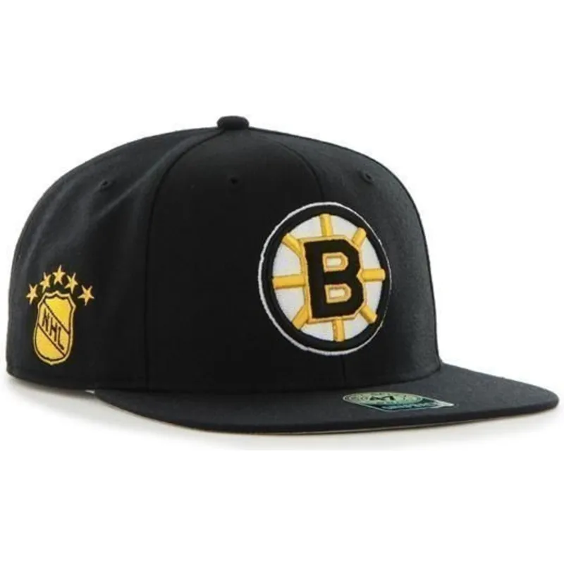 petten-plat-zwart-snapback-van-boston-bruins-nhl-van-47-brand petten-plat-zwart-snapback-van-boston-bruins-nhl-van-47-brand