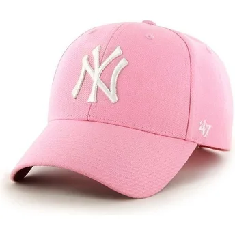 petten-gebogen-roze-verstelbaar-van-new-york-yankees-mlb-van-47-brand