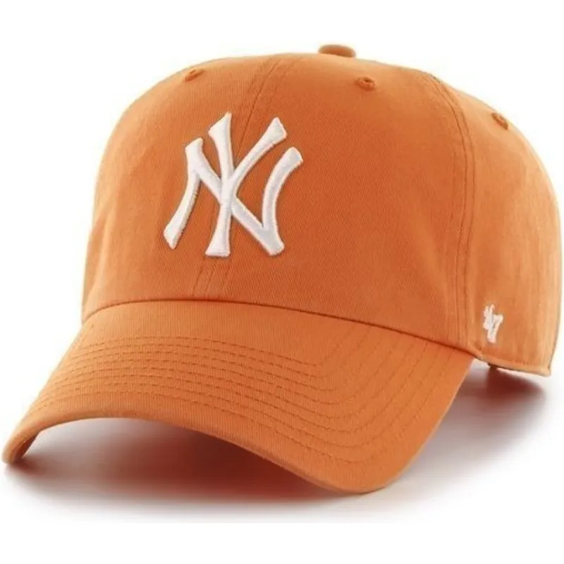 petten-gebogen-oranje-verstelbaar-van-new-york-yankees-mlb-van-47-brand