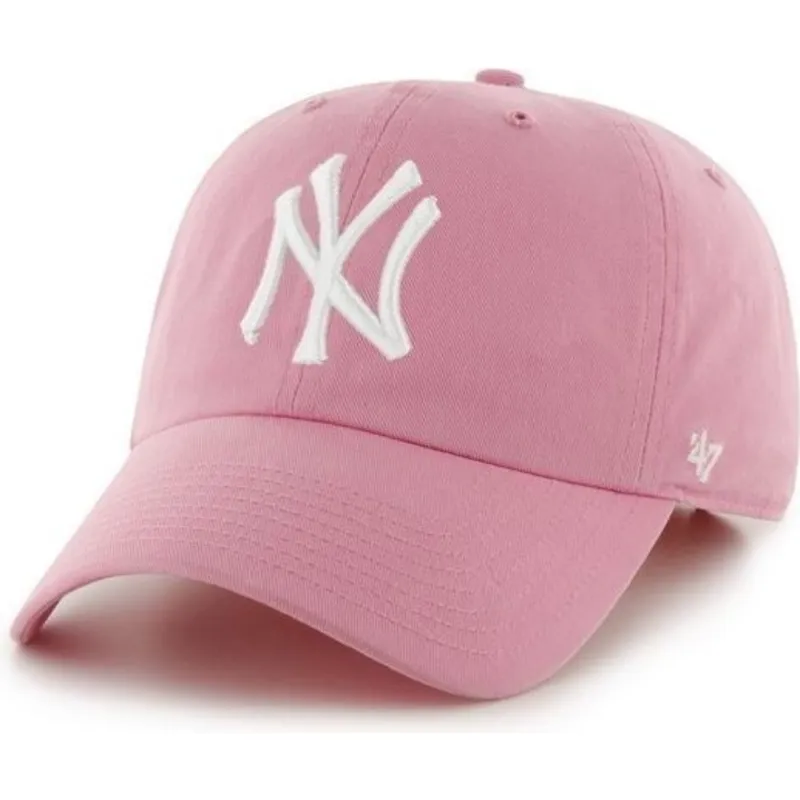 petten-gebogen-roze-verstelbaar-van-new-york-yankees-mlb-van-47-brand petten-gebogen-roze-verstelbaar-van-new-york-yankees-mlb-van-47-brand