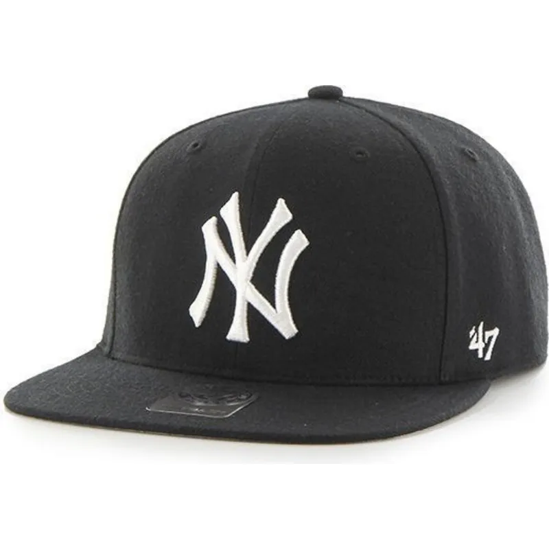 petten-plat-zwart-snapback-voor-kinderen-van-new-york-yankees-mlb-van-47-brand