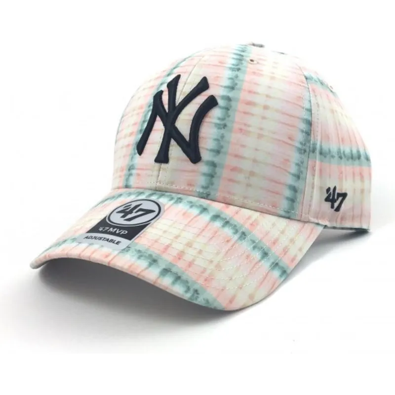 petten-gebogen-roze-verstelbaar-estampado-flores-van-new-york-yankees-mlb-van-47-brand