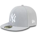 petten-plat-grijs-fitted-voor-kinderen-59fifty-essential-van-new-york-yankees-mlb-van-new-era