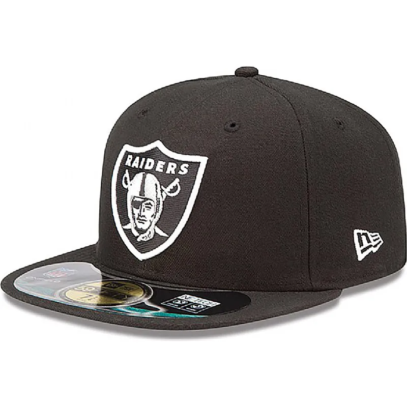 petten-plat-zwart-fitted-59fifty-authentic-on-field-game-van-las-vegas-raiders-nfl-van-new-era