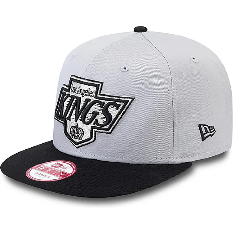 petten-plat-grijs-snapback-9fifty-cotton-block-van-los-angeles-kings-nhl-van-new-era
