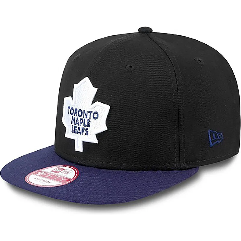 petten-plat-zwart-snapback-9fifty-cotton-block-van-toronto-maple-leafs-nhl-van-new-era