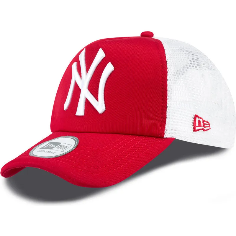 petten-gebogen-rood-snapback-clean-a-frame-van-new-york-yankees-mlb-van-new-era