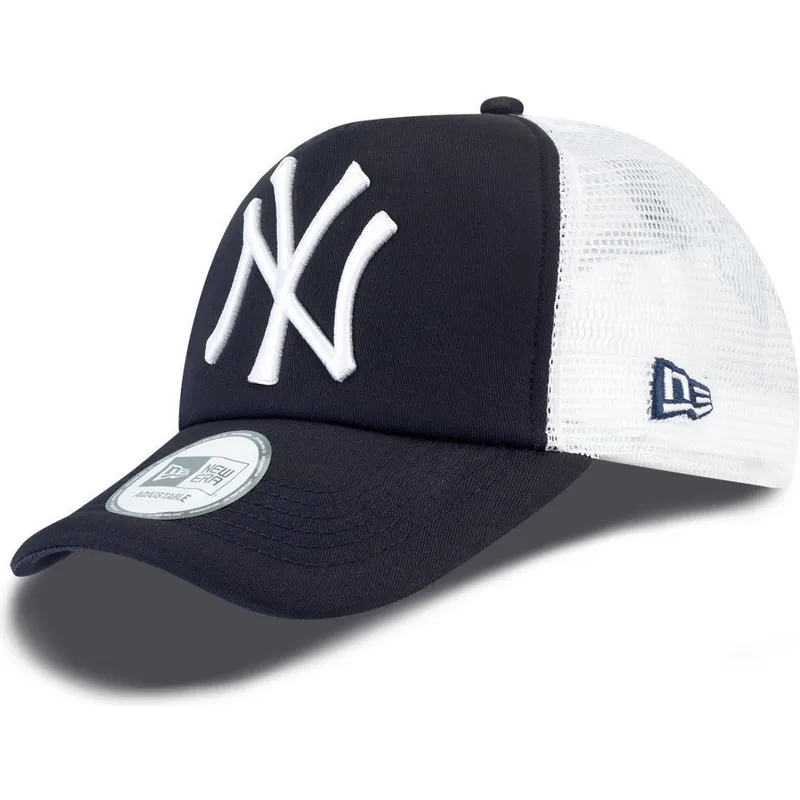petten-gebogen-marineblauw-snapback-clean-a-frame-van-new-york-yankees-mlb-van-new-era