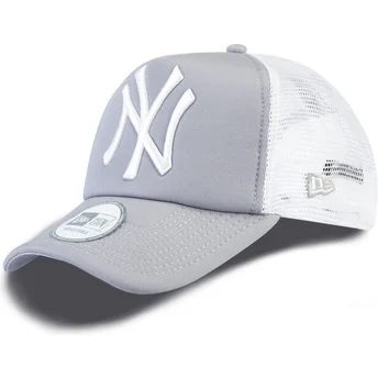 petten-gebogen-grijs-snapback-clean-a-frame-van-new-york-yankees-mlb-van-new-era